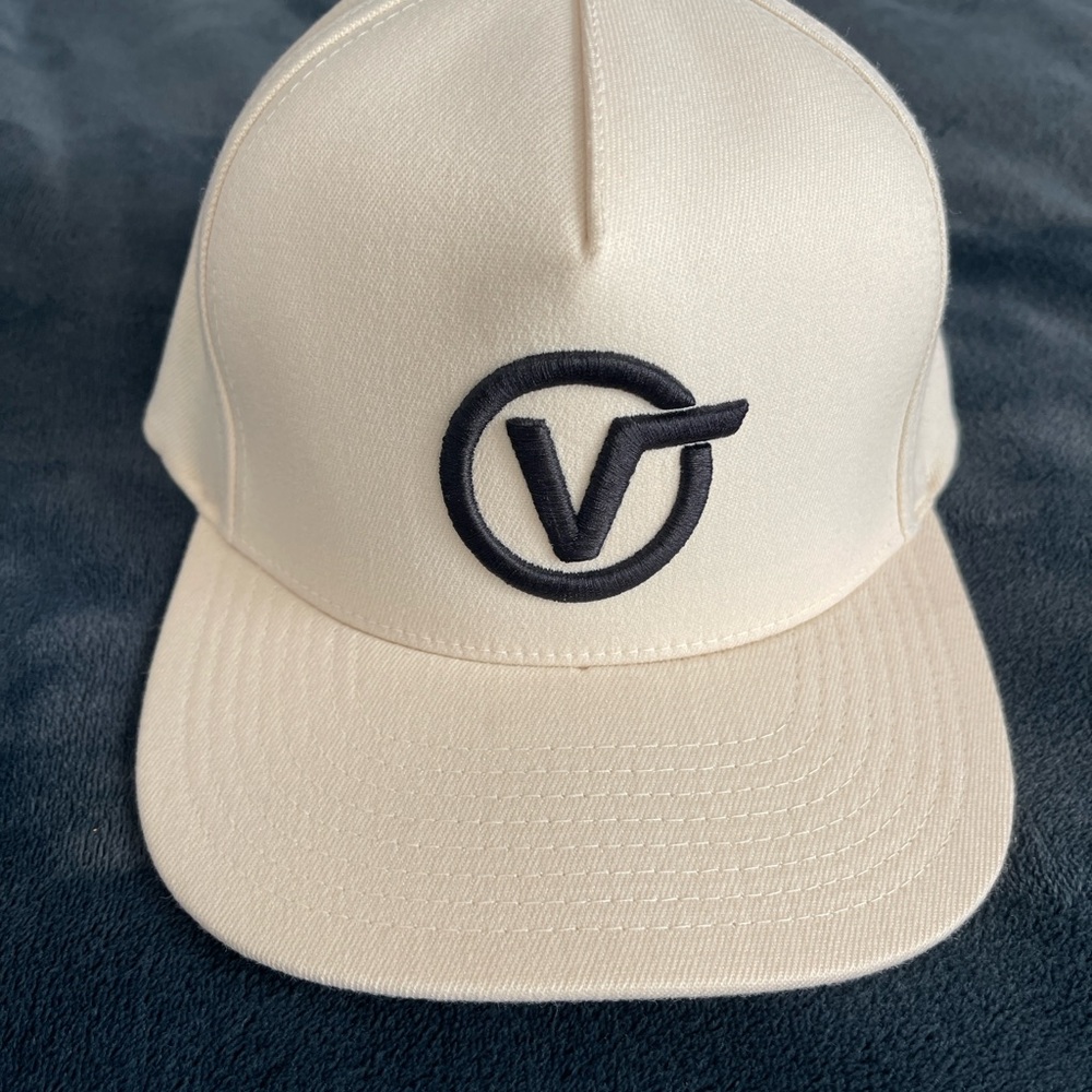 Vans Cream and Black Logo Hat